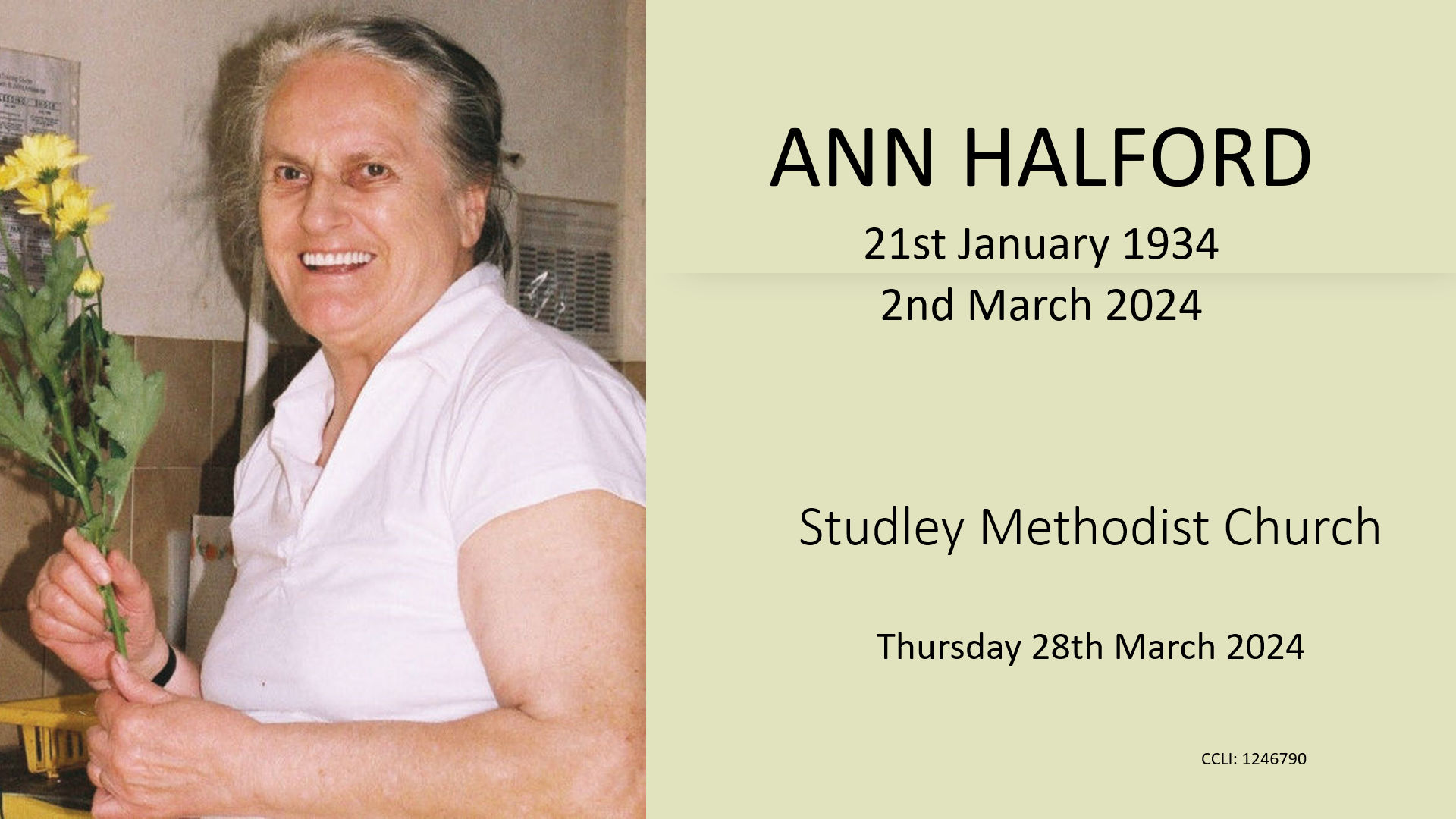 Funeral for Ann Halford
