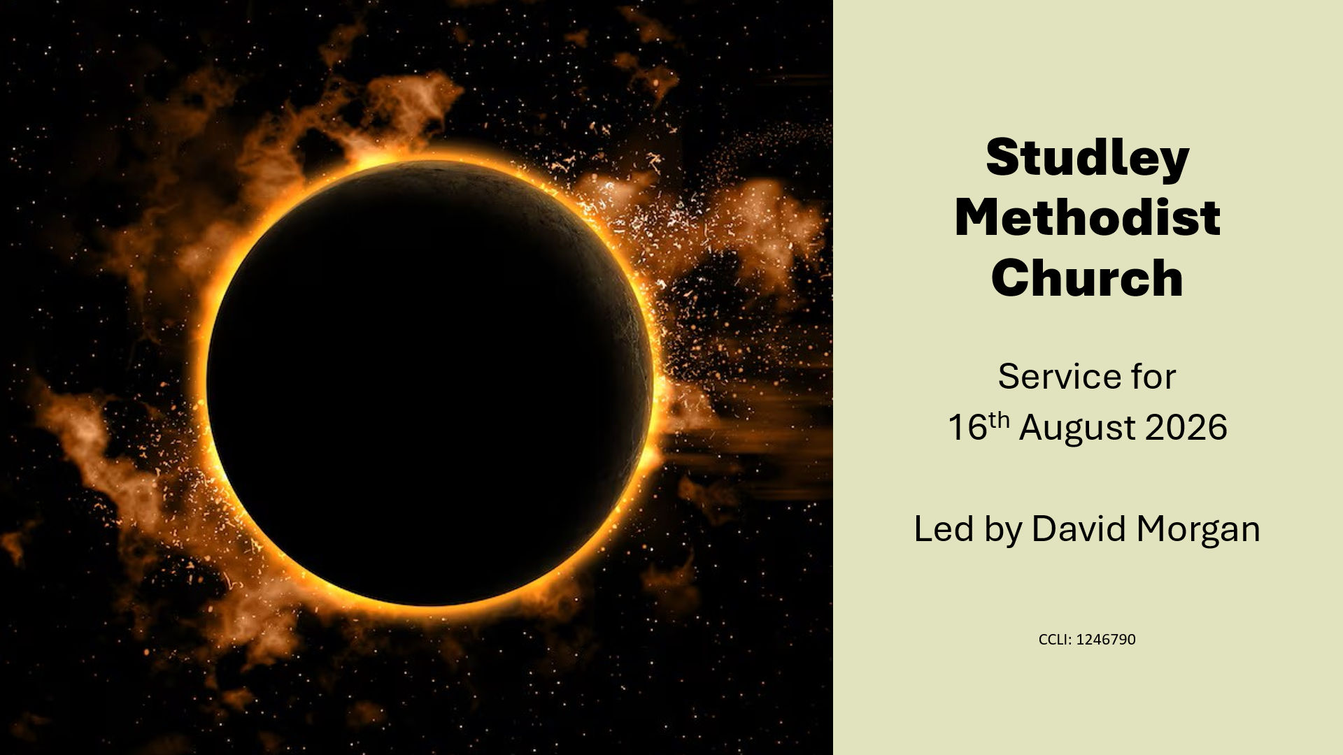 Service for 16th August 2026