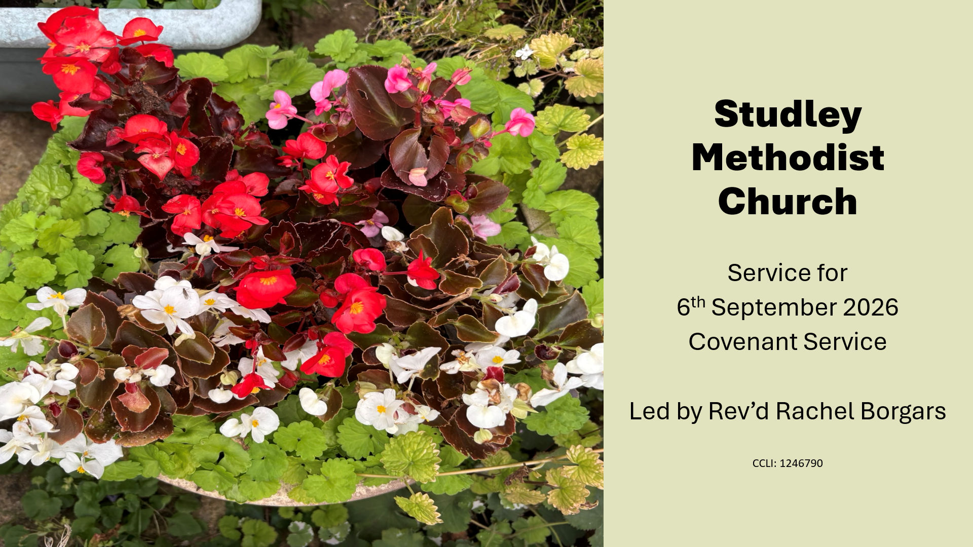 Covenant Service on 6th September 2026